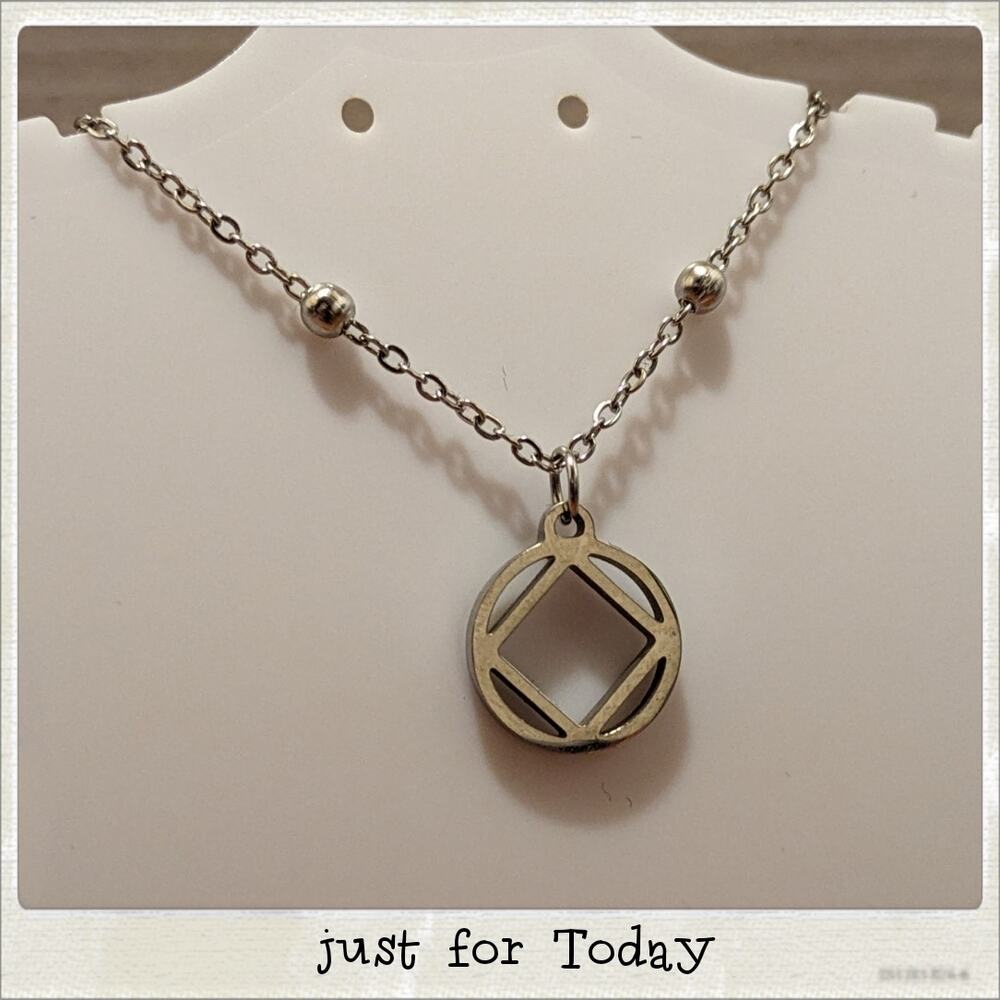 New Narcotics Anonymous NA Symbol Necklace on Silver Ball Bead Chain 20"